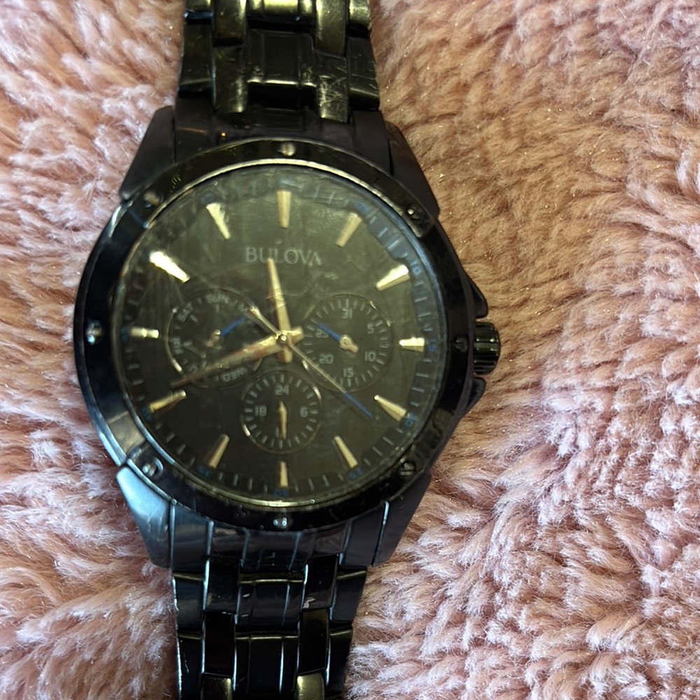 Bulova Black Chronograph Watch